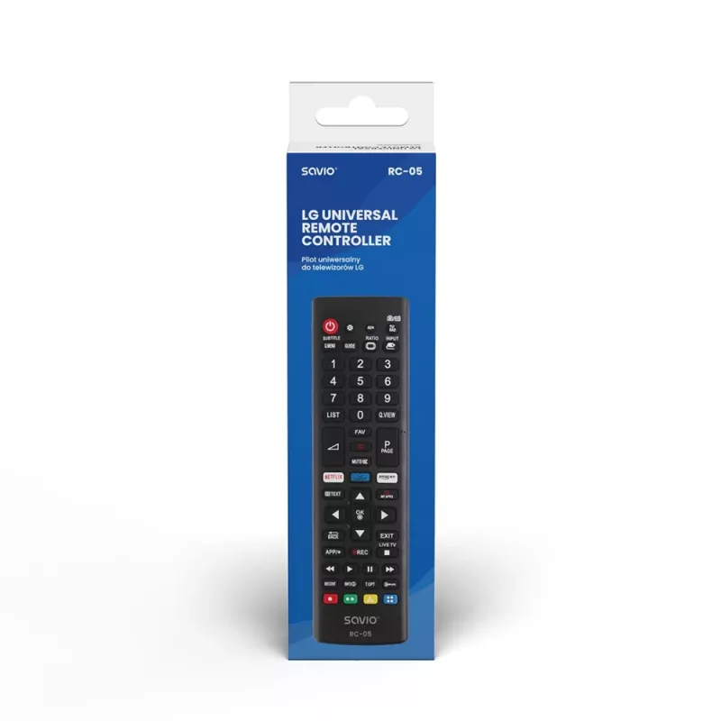 Comando à distância IR sem fios Savio RC-05 preto