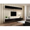 Cama conjunto de armários de sala VIGO 13 branco/preto brilhante