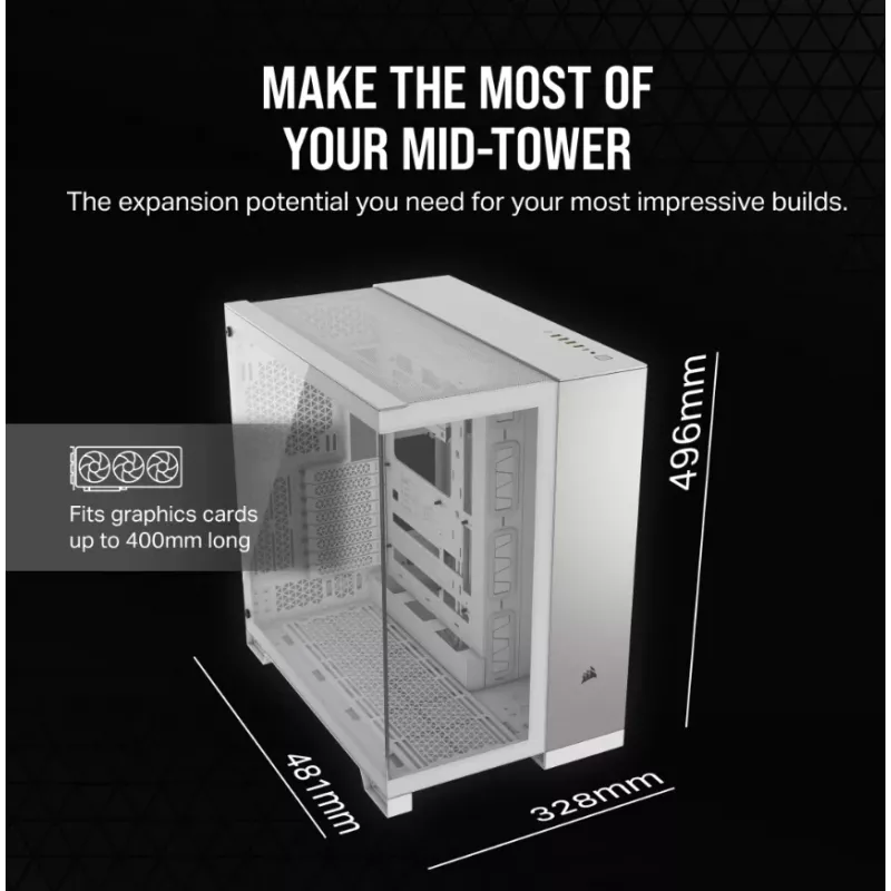 Caixa de computador Corsair CC-9011285-WW midi-tower cinzento, branco