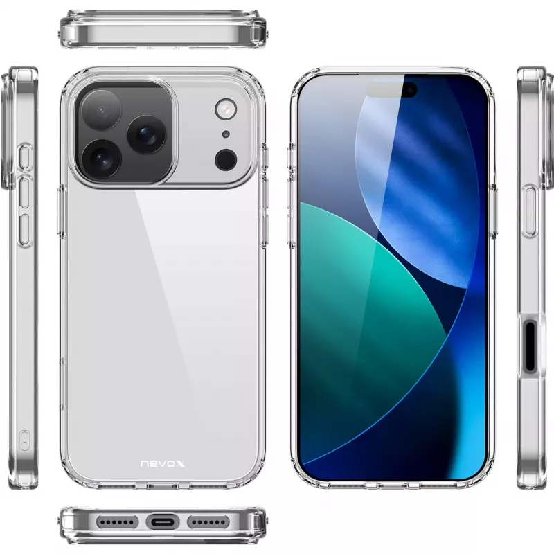 Nevox StyleShell Flex Capa para iPhone 17 Pro, transparente