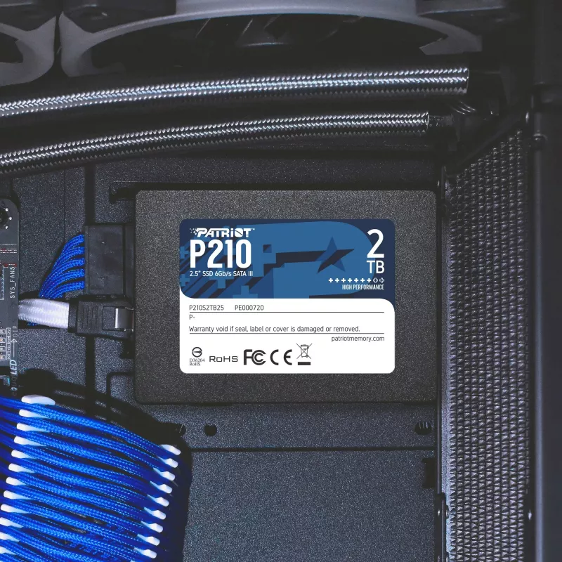 SSD SATA III 2,5 inch PATRIOT P210 2 TB — 500 MB/s de leitura, 400 MB/s de escrita, 7 mm