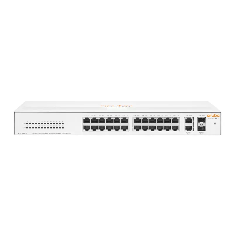 HPE Aruba Networking Aruba Instant On 1430 26G 2SFP não gerido L2 Gigabit Ethernet (10/100/1000) 1U