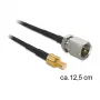 Cabo coaxial DeLOCK 88473 0,125m FME SMB dourado preto