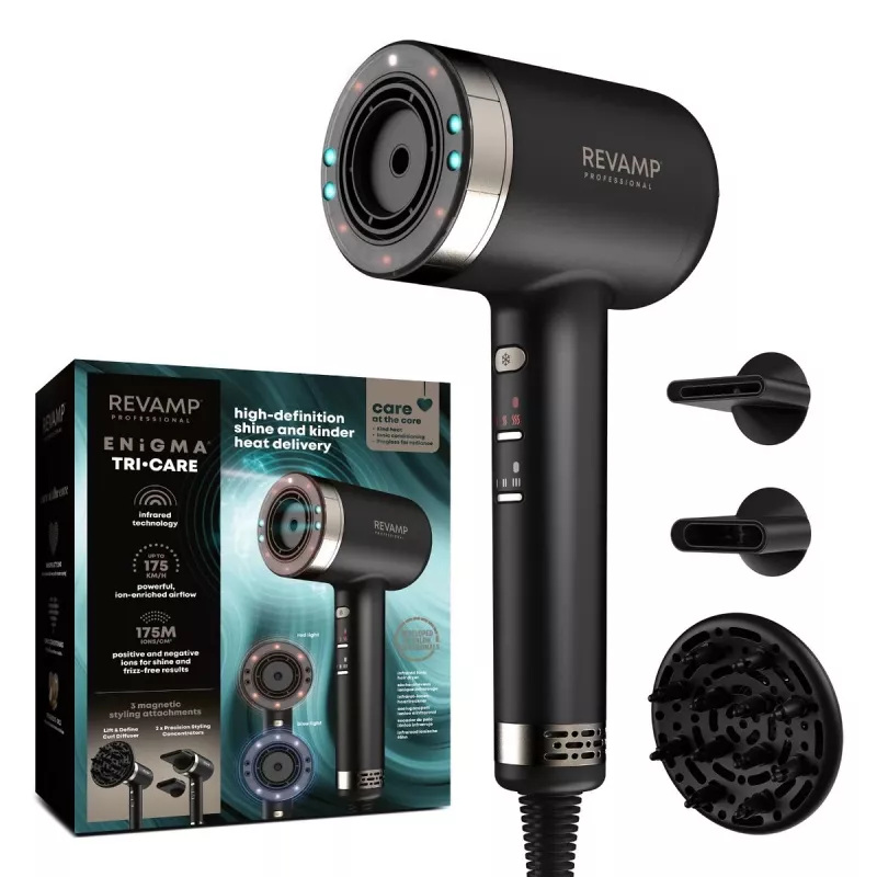 Secador de cabelo Revamp DR-7250-EU, tecnologia de infravermelhos e iões, modelo UE