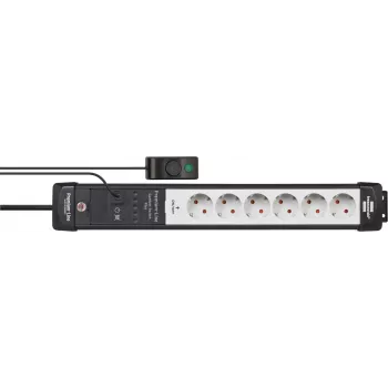Extensão de energia Brennenstuhl Premium-Line 3m 6 tomadas AC para interior preto cinzento