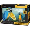 Puzzle 3D Cubicfun Arara-azul, 88 peças, modelo 306-DS1097H
