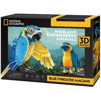 Puzzle 3D Cubicfun Arara-azul, 88 peças, modelo 306-DS1097H