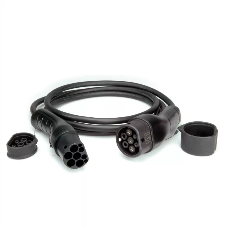 Cabo de carregamento para veículos elétricos ROLINE Type 2 para Type 2 5 m, 7,4 kW, 32 A, 250 V, preto
