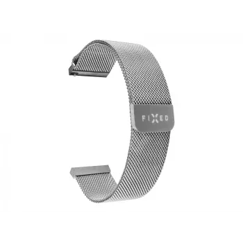 Pulseira de malha para relógio FIXED FIXMEST-22MM-SL — 22 mm, fecho rápido, prateado, aço inoxidável