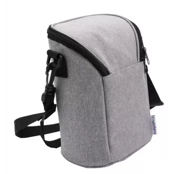 Bolsa térmica Olympia BT 50 — preto/cinzento, fecho de correr, 225×170×110 mm