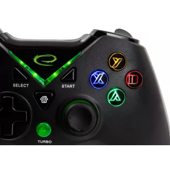Comando de jogos Esperanza EGG114K com fios USB 2.0 preto — 12 botões, 2 joysticks, vibração, para PC e Xbox Series X/S/One