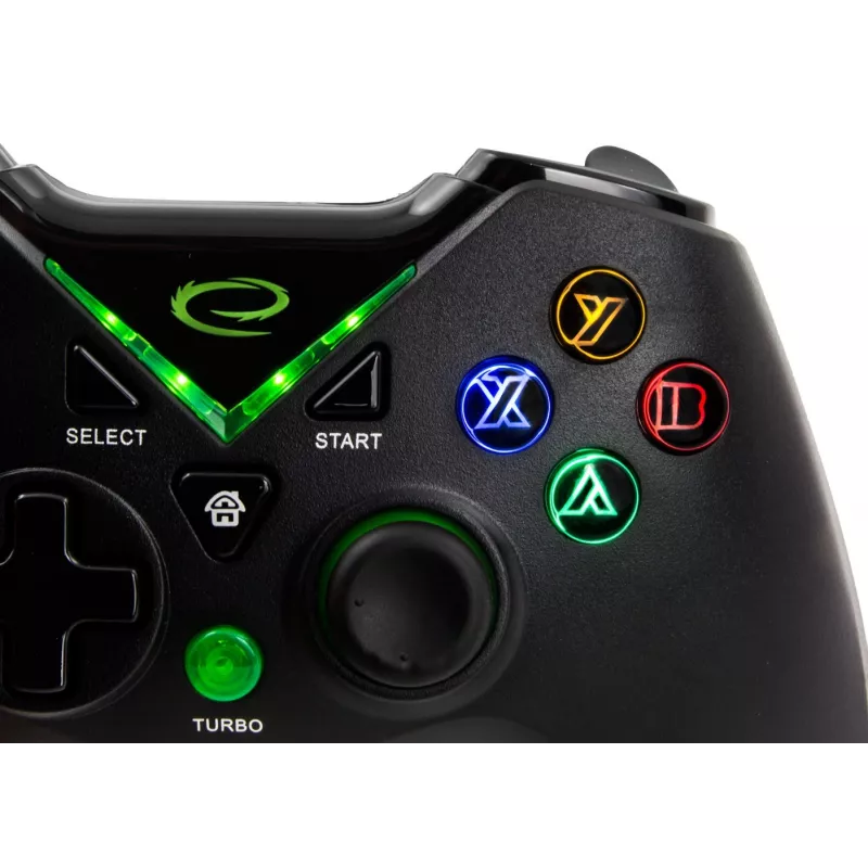 Esperanza EGG114K Pirate gamepad, USB 2.0, analógico/digital, para PC, Xbox One, Xbox Series X/S, preto