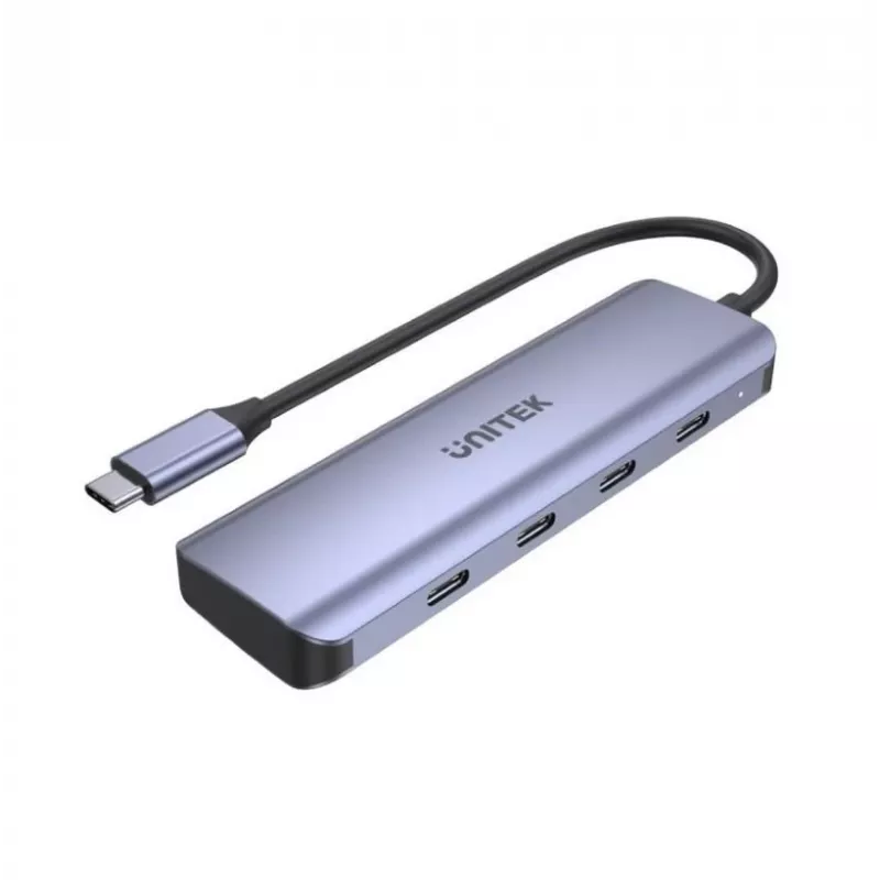 Hub USB UNITEK uHUB Q4 Type-C 5000 Mbit/s cinzento