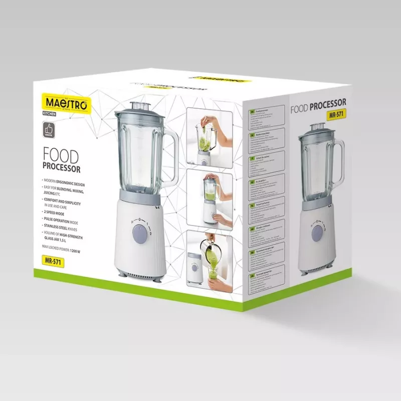 Robot de cozinha Maestro MR-571 1200W branco/cinzento — robot de cozinha multifunções