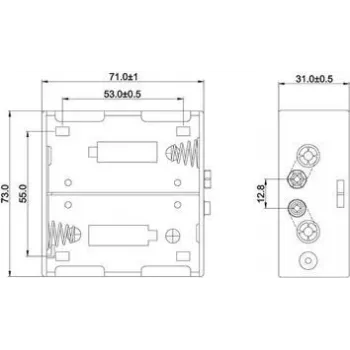 Goobay 11452 suporte de pilhas BH D para 2 x pilhas D, preto