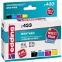 Cartuchos de tinta edding EDD-433 preto, ciano, magenta, amarelo compatíveis com brother LC-980BK/C/M/