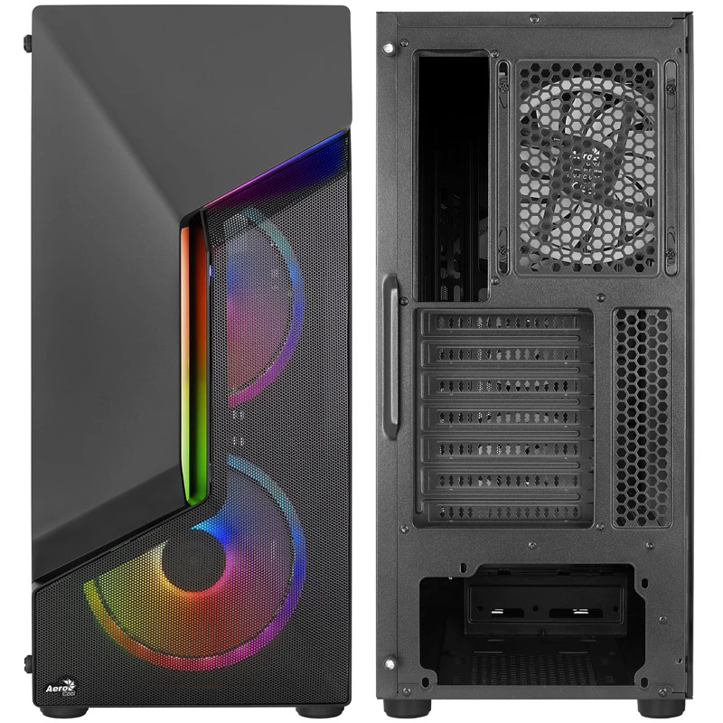 Aerocool Scape-G-BK-v2 Midi-Tower, Tempered Glass, FRGB - preto