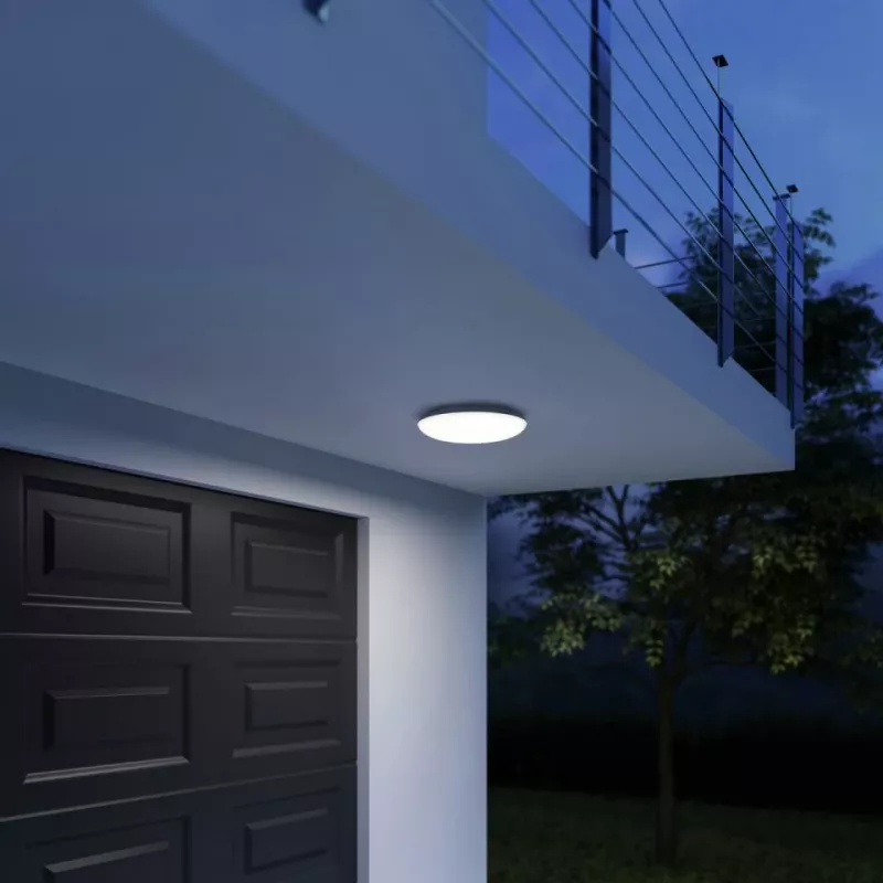 Plafonier Steinel DL Vario Quattro PRO S, redondo LED fixo 14 W, 310×69 mm, branco, sensor de movimento