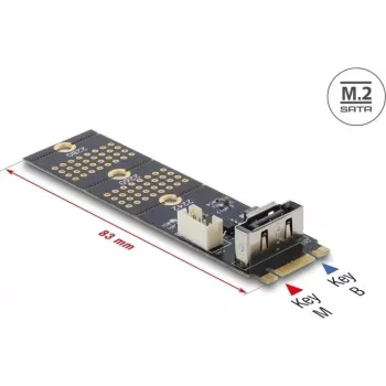 Adaptador M.2 Key B para SATA de 7 pinos (vertical) DELOCK 64290