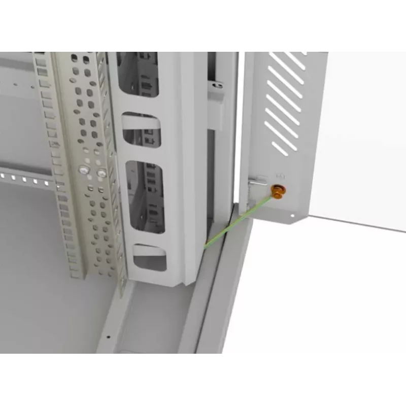 Armário rack LANBERG FF01-8047-12SL 47U 800x1000 mm cinzento com portas frontal e traseira de vidro e espaço para painel LCD