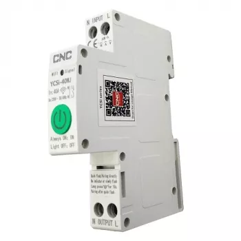 Interruptor inteligente TUYA HS083502 Wi‑Fi 40A — relé Wi‑Fi de encastrar para domótica