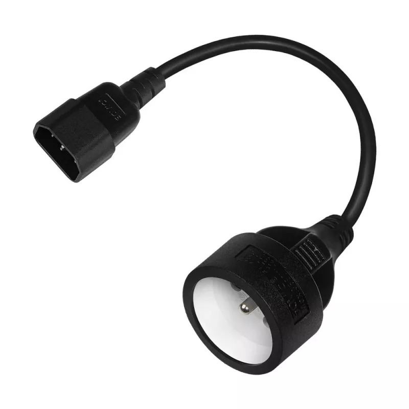 Savio CL-180 Cabo adaptador de alimentação IEC C14 para CEE 7/5, 15 cm