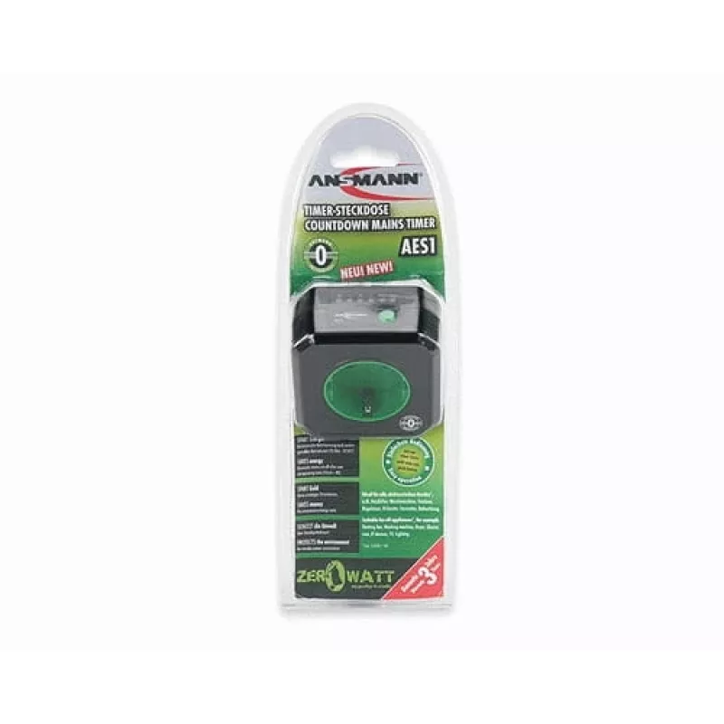 Tomada temporizada de poupança de energia Ansmann AES1 Zero Watt, preta