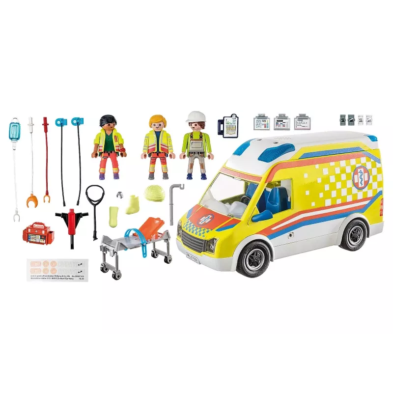 Playmobil 71202 City Life ambulância com luz e som conjunto de brincar adequado para crianças a partir de 4 anos individual