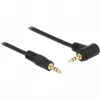 DeLOCK - Cabo de áudio - 24 AWG - Mini-Phone estéreo 3,5 mm (M) - Mini-Phone estéreo 3,5 mm (M) - 50 cm - preto - conector em ângulo de 90° (83752)
