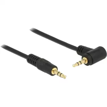 DeLOCK - Cabo de áudio - 24 AWG - Mini-Phone estéreo 3,5 mm (M) - Mini-Phone estéreo 3,5 mm (M) - 50 cm - preto - conector em ângulo de 90° (83752)