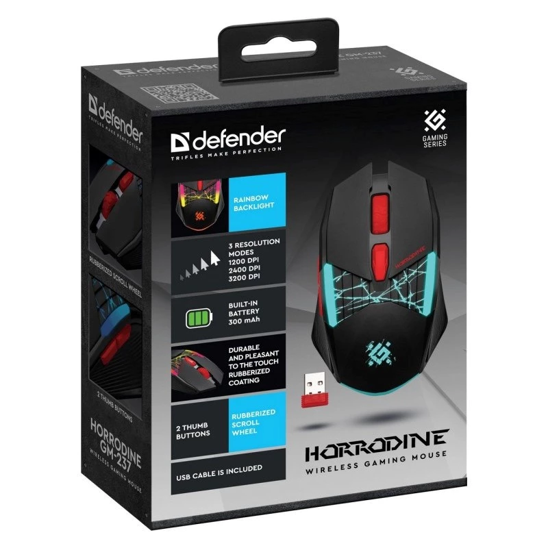 Rato DEFENDER GM-126 TISA RF+BT ÓTICO 1600dpi 6P preto