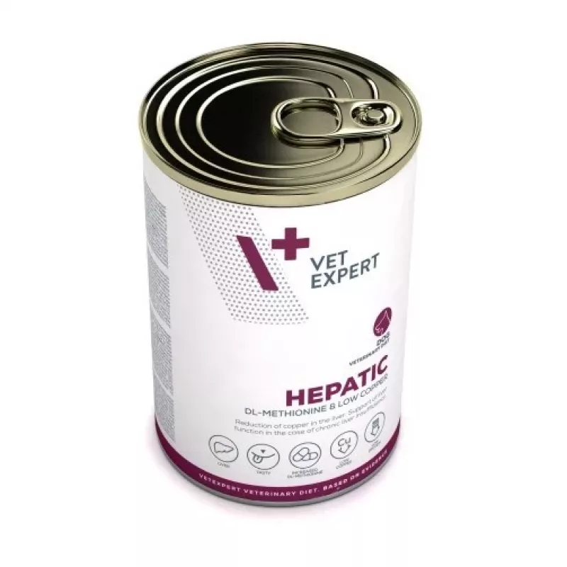 Comida húmida para cães VETEXPERT Veterinary Diet Hepatic para cães, 400 g, suporte hepático, sabor a carne