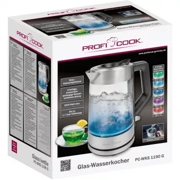 Chaleira elétrica de vidro Proficook PC-WKS 1190 G
