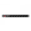 Unidade de distribuição de energia LANBERG PDU-PRO-07F-0200-BK — PDU de rack 1U, 7 tomadas Type-F, 16 A, cabo de 2 m, preto