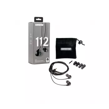 Auscultadores intra-auriculares com fios Shure SE112-GR para chamadas/música, preto, cinzento