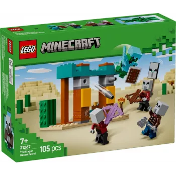 Conjunto de construção LEGO Patrulha do deserto dos Illager 21267 – conjunto de brincar Minecraft, 105 peças, 4 minifiguras, 80×60×110 mm