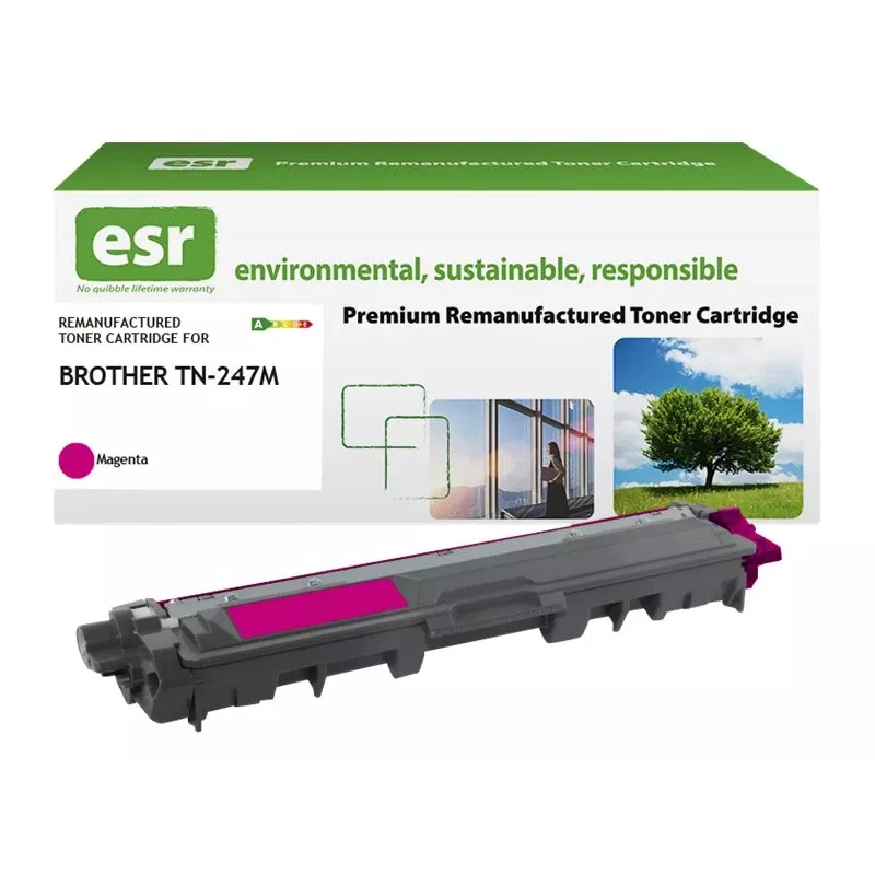 Cartucho de toner ESR compatível com Brother TN-247M Magenta, recondicionado, 2.300 páginas