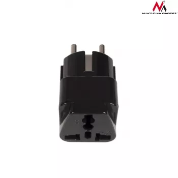 Adaptador de ficha de rede Maclean MCE155 NEMA 5-15P Type E FR preto