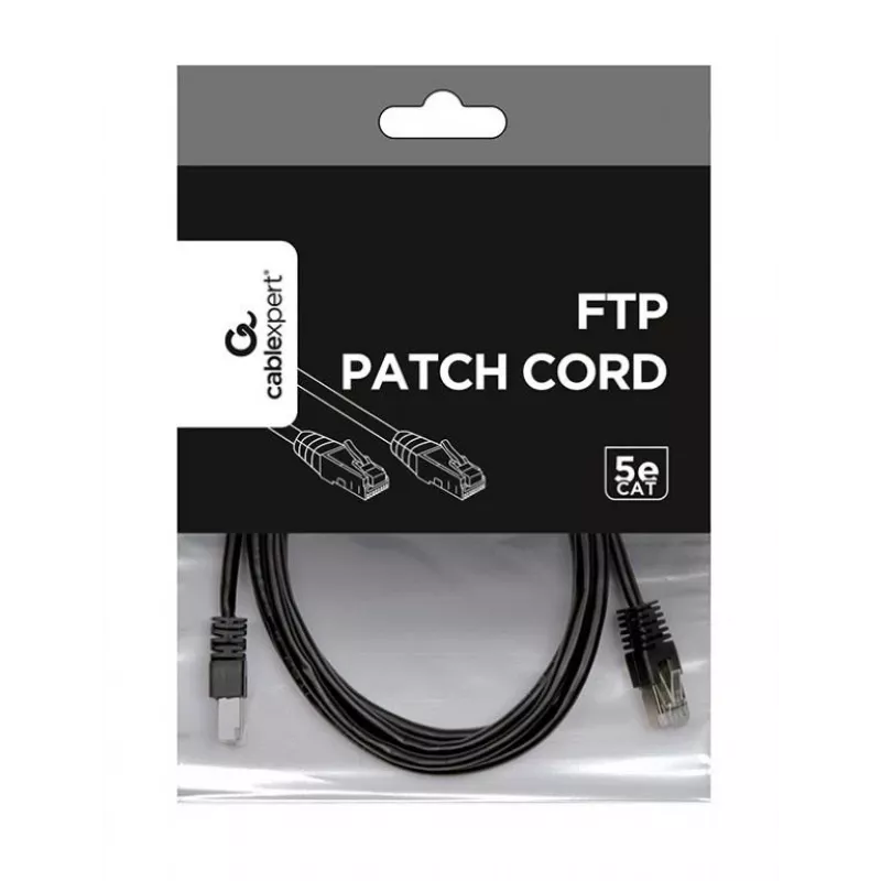 Cabo de rede CAT5E FTP 2M/PP22-2M/BK Gembird
