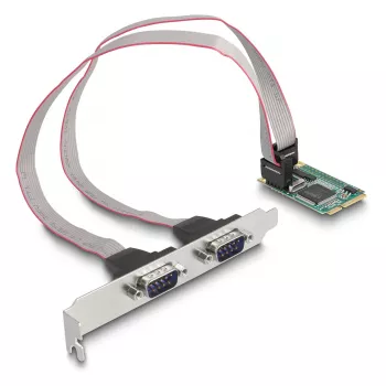 Placa DeLOCK Mini PCIe Full-Size para 2 x Série RS-232 D-Sub 9 pinos