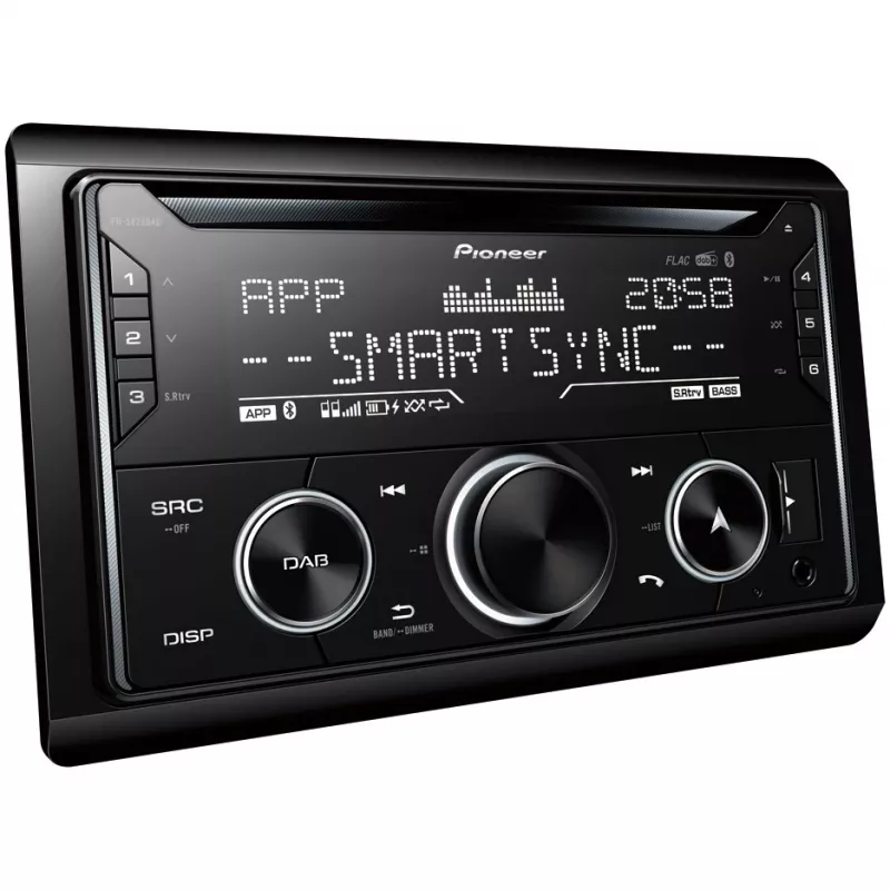 Recetor de multimédia para automóvel Pioneer FH-S820DAB preto 200 W Bluetooth