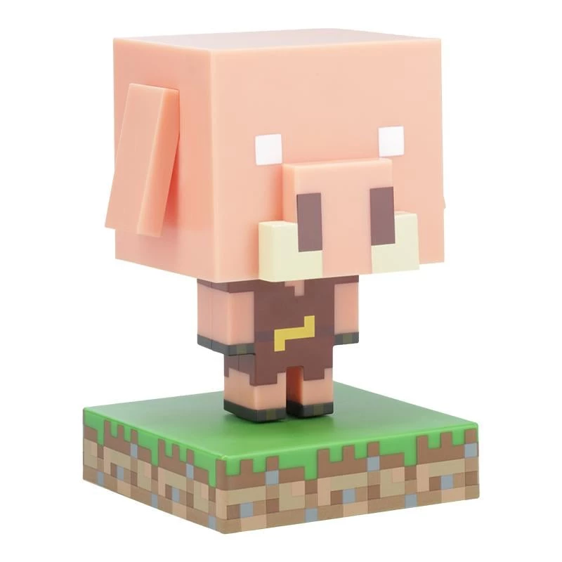 Candeeiro de mesa Paladone Icon Light PP14431MCF Piglin LED, decorativo com design gaming