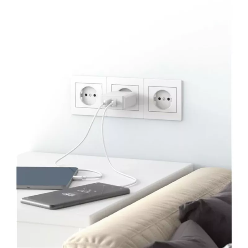Goobay Carregador Rápido Dual USB-C™ PD (Power Delivery) (30 W) (61674)