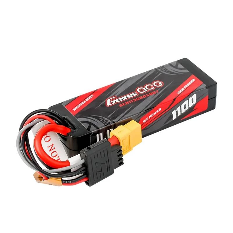 Bateria Lipo Gens ace G-Tech 1100mAh 11.1V 3S1P 60C GRP-76 Hardcase com ficha XT60