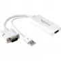 Delock - Adaptador de vídeo / áudio - USB, 15 pinos D-Sub (DB-15) macho para HDMI fêmea - 25cm - branco (62460)