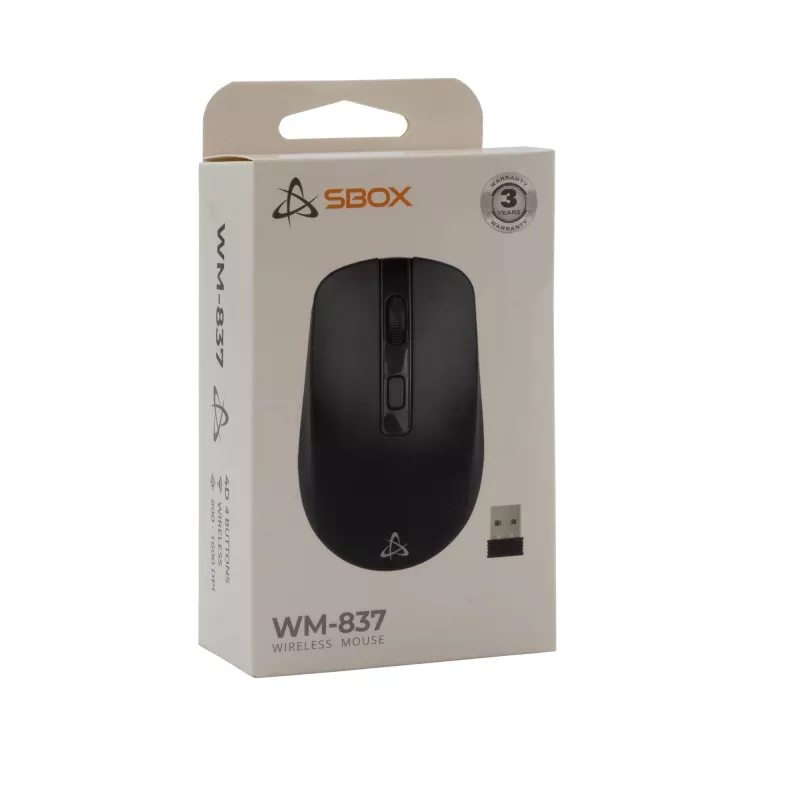 Rato SBOX WM-837 preto USB Type-A