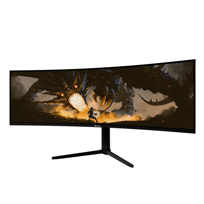 Monitor LED Curvo 49 polegadas Arozzi Nova — 5120 x 1440 Dual QHD, painel VA, 4 ms, hub USB, VESA