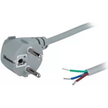 Cabo de alimentação com contacto de proteção Wentronic Goobay angular para montagem individual, 2 m, preto – Type-F (Type-F, CEE 7/7) > extremidades de cabo soltas (50083)