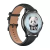 Smartwatch Colmi L28 com bracelete de silicone preta e bracelete de couro preta