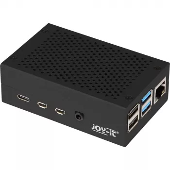 Caixa de alumínio para Raspberry Pi 4 B da JYT, modelo RB-AlucaseP4+01B, versão preta